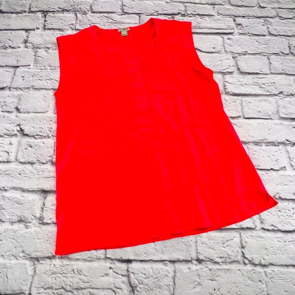 J.Crew Factory Shirt Sleeveless Split Neck Top Size 4 Popover Summer Lightweight